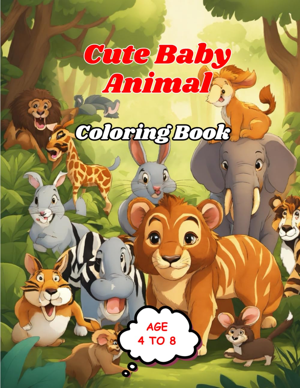 Cute Animal Coloring Book for Kids Boys and Girls