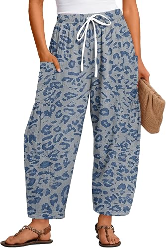 Cheetah Pants Camo Barrel Pants Women Flowy Lounge Trousers