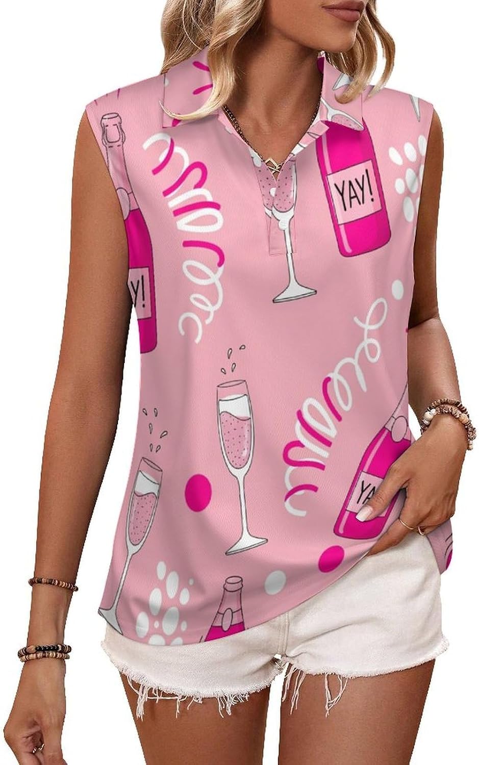 Womens Sleeveless Golf Shirt Athletic Tank Tops Ladies Casual Polo Summer Workout Wear