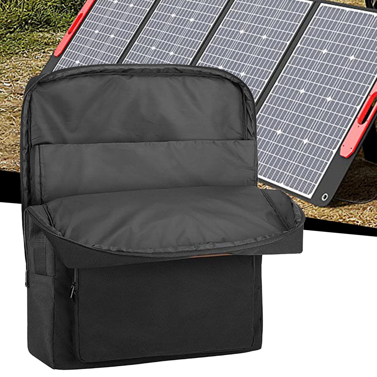 Generico Sac de rangement pour panneau solaire, double couche au niveau | Organiseur rembourré imperméable portable avec plusieurs poches et bandoulière pour la maison
