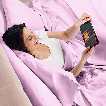 Empyrean California King Sheets Set - 110 GSM 6 Piece Bed Sheets for California King Size Bed, Soft Bedding Sheets & Pillowcases - Lavender Dream