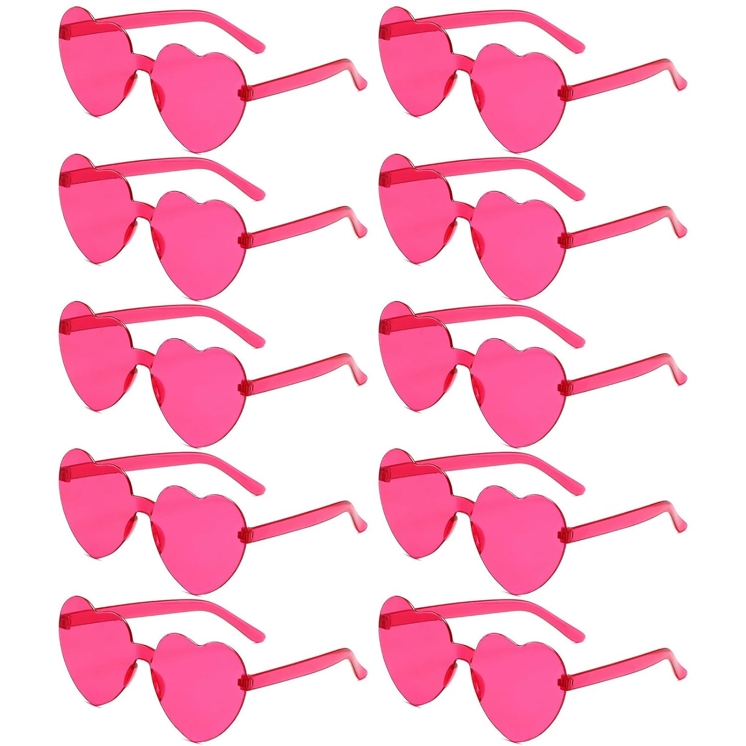AEAHALY Heart Sunglasses for Women and Men Rimless Heart Shaped Sunglasses Bachelorette Bride Party Accessories
