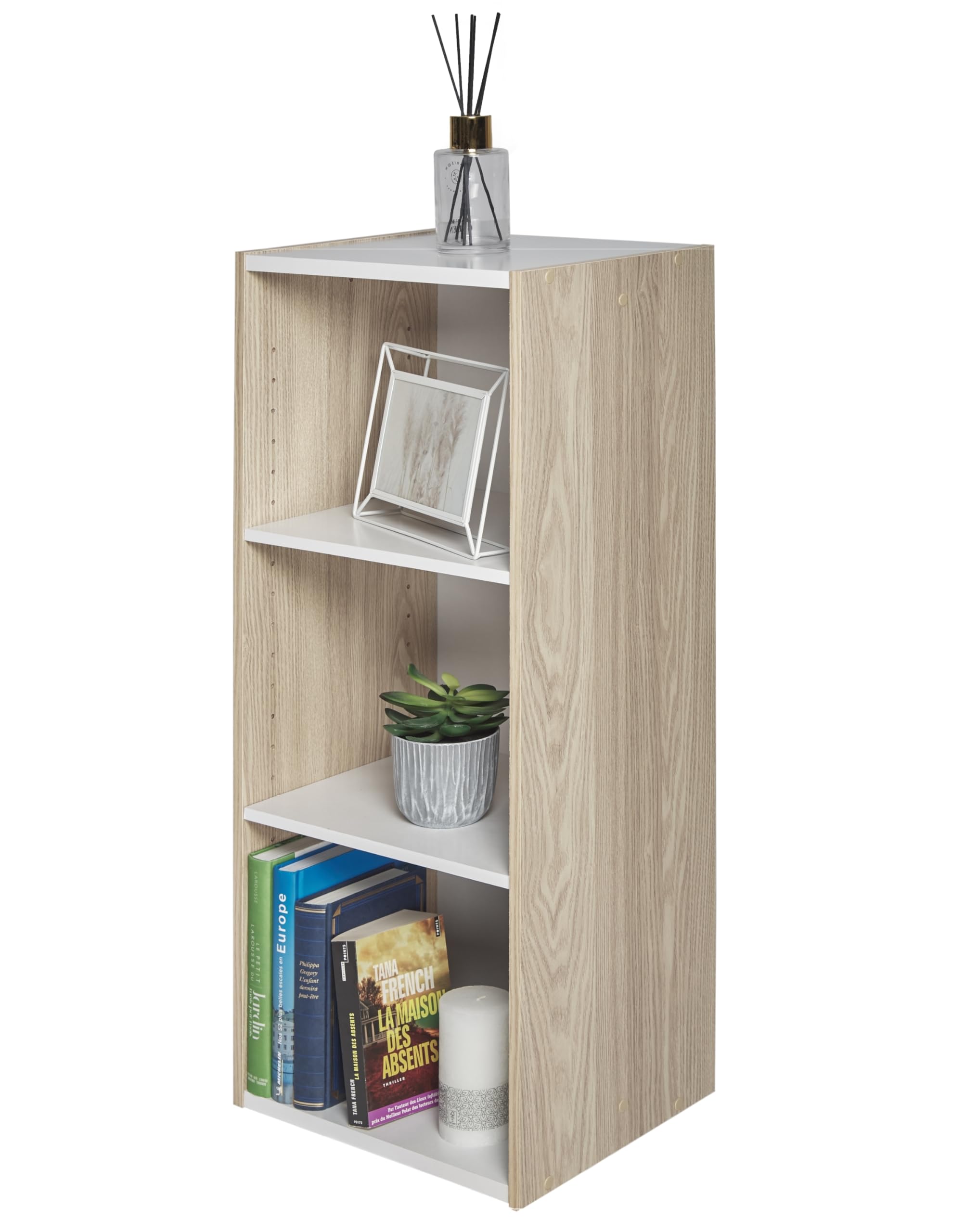 Iris Ohyama, Libreria/scaffale per armadietto a 3 livelli/mobili laterali/scaffale salvaspazio, Modulare, Altezza mensola regolabile 3,2 cm, Ufficio, Casa - Space Saving Shelf - UB-9035 - Marrone