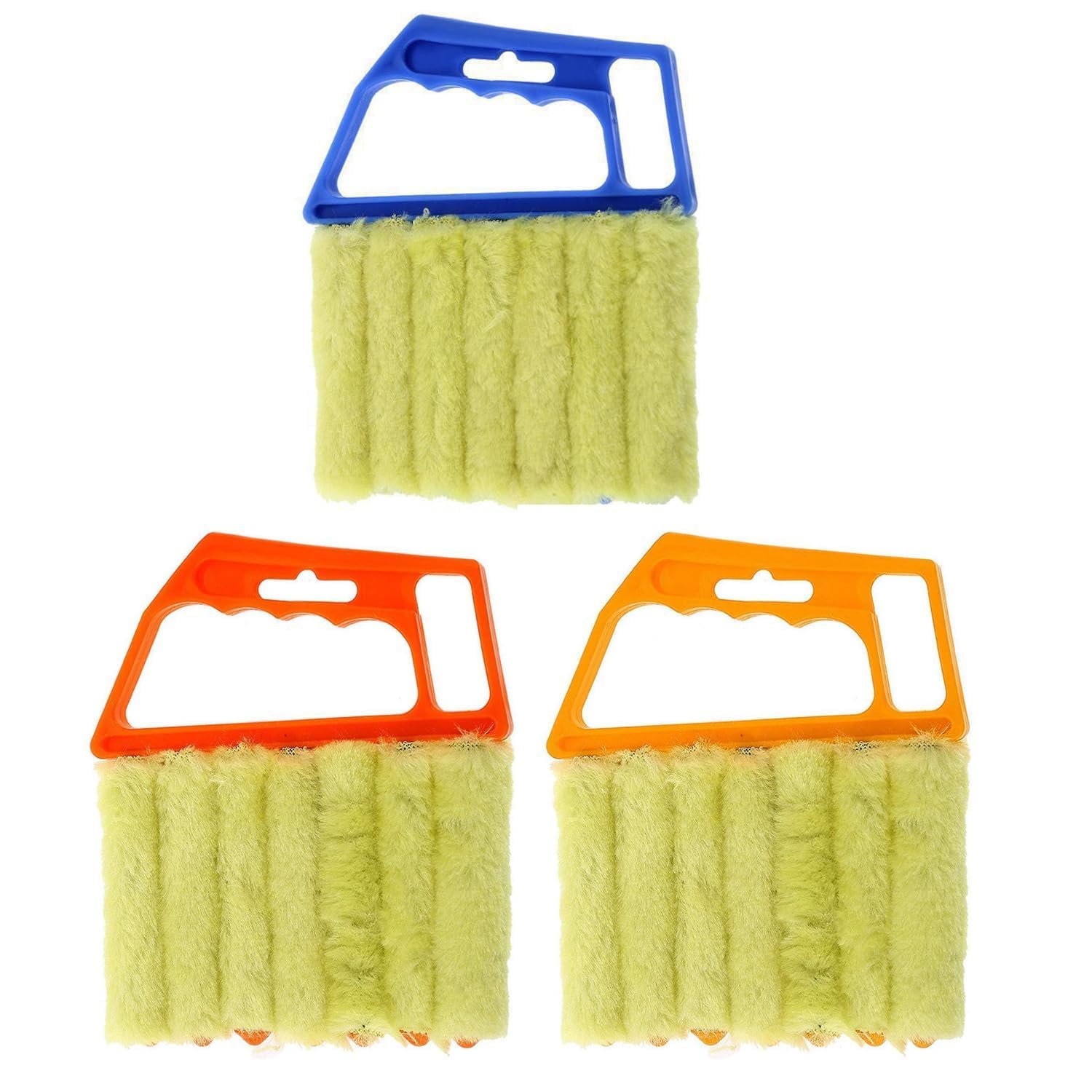 3 Pcs Venetian Blind Cleaner Tool,Efficient Blind Cleaner with Ergonomic Handle,Washable Blinds Duster for Wooden Venetian Blinds Window Slat and Air Conditioners Removal Dust(3 Colour)