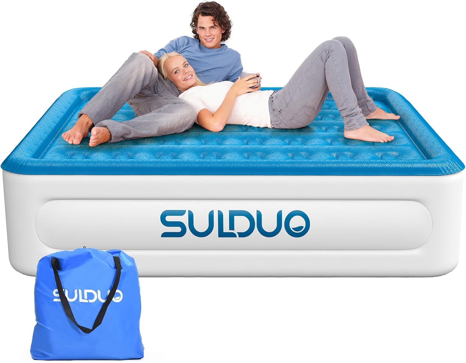 SULDUO 18'' Luxury Air Mattress Queen with Builtin Pump Raised