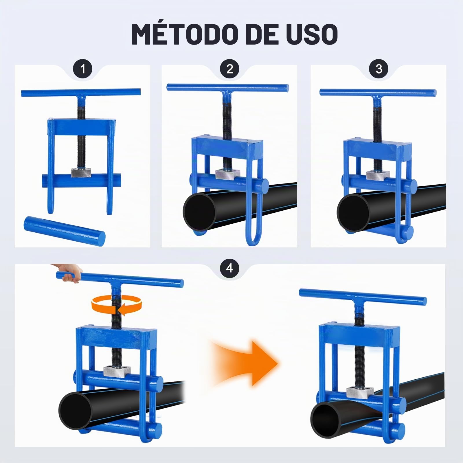YUCHENGTECH Estrangulador de Tuberias Hasta 20-63 mm Herramienta para Apretar y Cerrar Tuberías Herramienta para Reparacion de Tuberias Plasticas Cortar el Flujo de una Tuberia