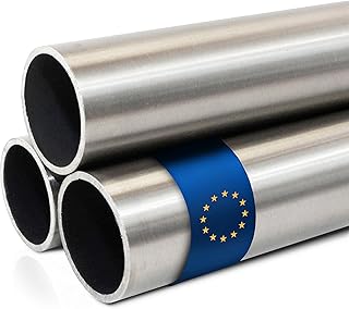 Stahl-Shop24 - Edelstahlrundrohr Hohlprofil geschweißt für äußere Anwendungen, Rohr zum Heimwerken an Treppengeländern und Geländer Treppen, Länge:2000 mm, Abmessung: Ø 25x2 mm