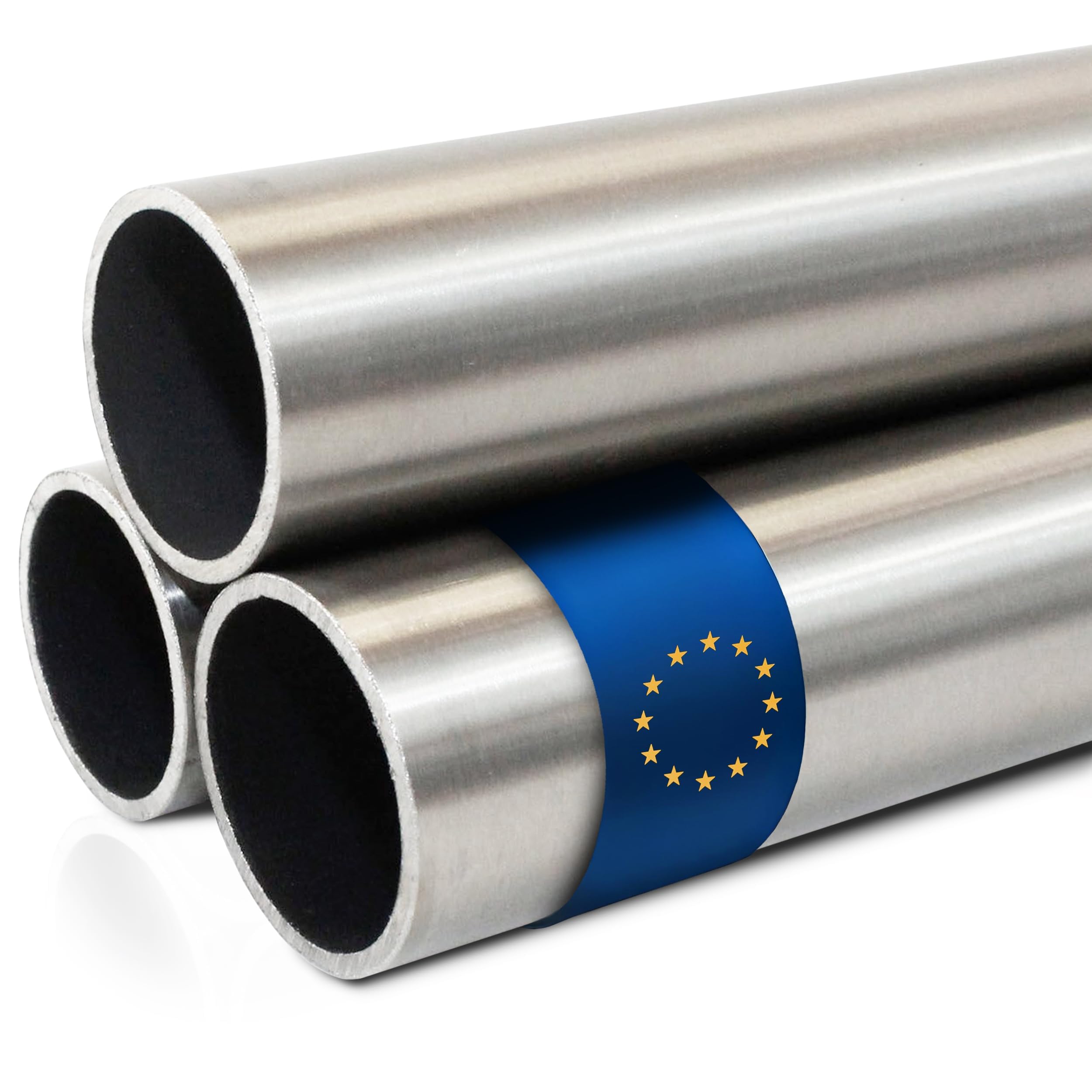 Stahl-Shop24 - Edelstahlrundrohr Hohlprofil geschweißt für äußere Anwendungen, Rohr zum Heimwerken an Treppengeländern und Geländer Treppen, Länge:1500 mm, Abmessung: Ø 101.6x2 mm