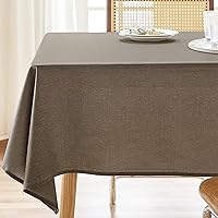 Vista 73 de AUSSPVOCT 2 manteles de lino texturizado para mesa rectangular, 52 x 70 pulgadas, mantel rectangular impermeable, lavable, tela para mesa