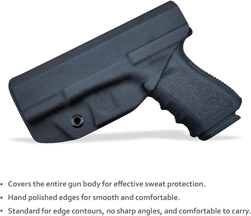 Miniatura 3 de Funda G19, funda IWB Kydex compatible con Glock 19 19X 25 44 45 (Gen 1-5) y pistola Glock 23 32 (Gen 3-4) - Transporte oculto en la cintura interior