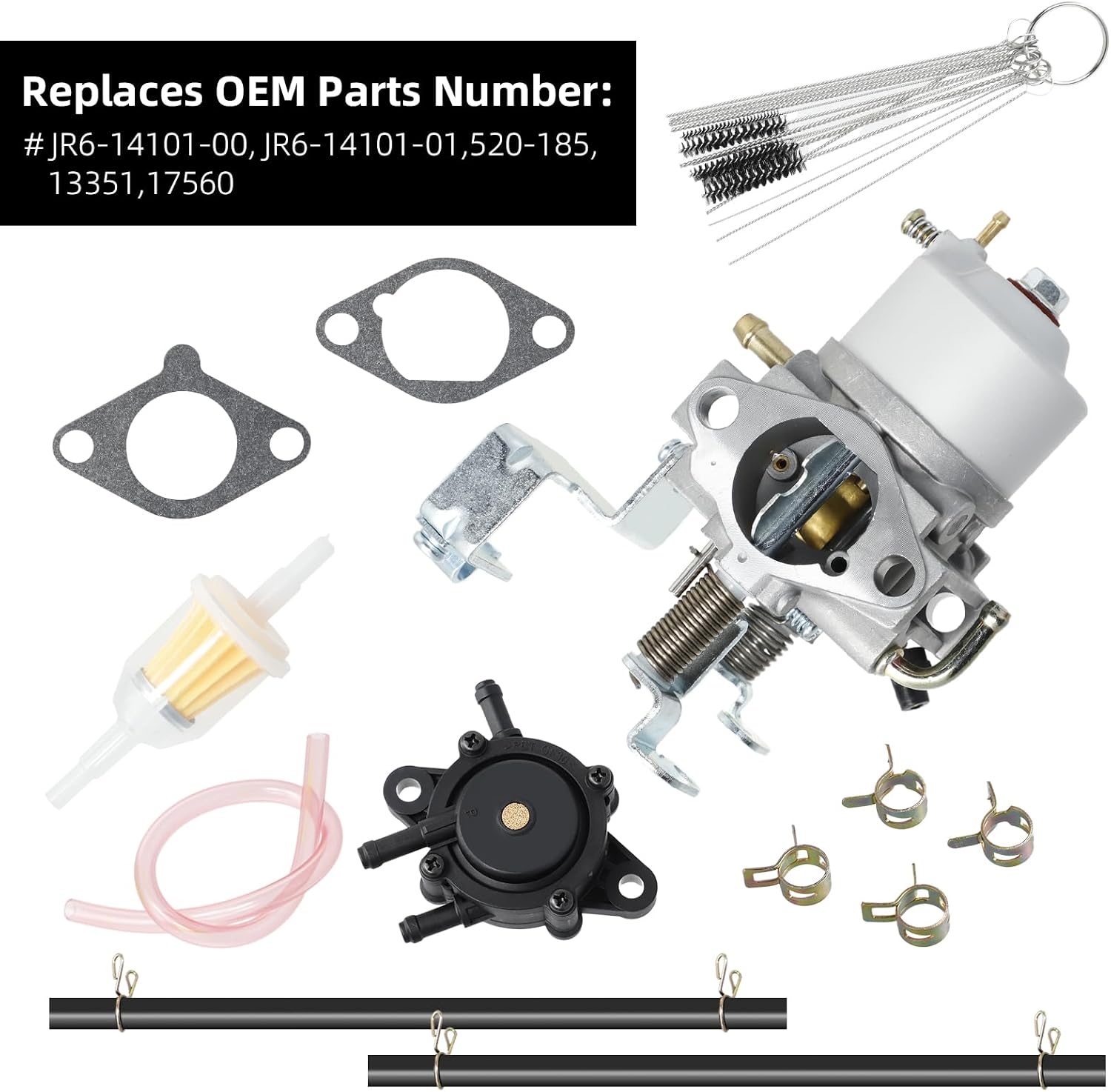Roykaw Golf Cart Carburetor Kit Compatible with Yamaha 2003-up G22-G27 G29 Gas 4-Cycle Drive Engine, Replaces OEM # JR6-14101-00, JR6-14101-01, 13351, 17560, 520-185