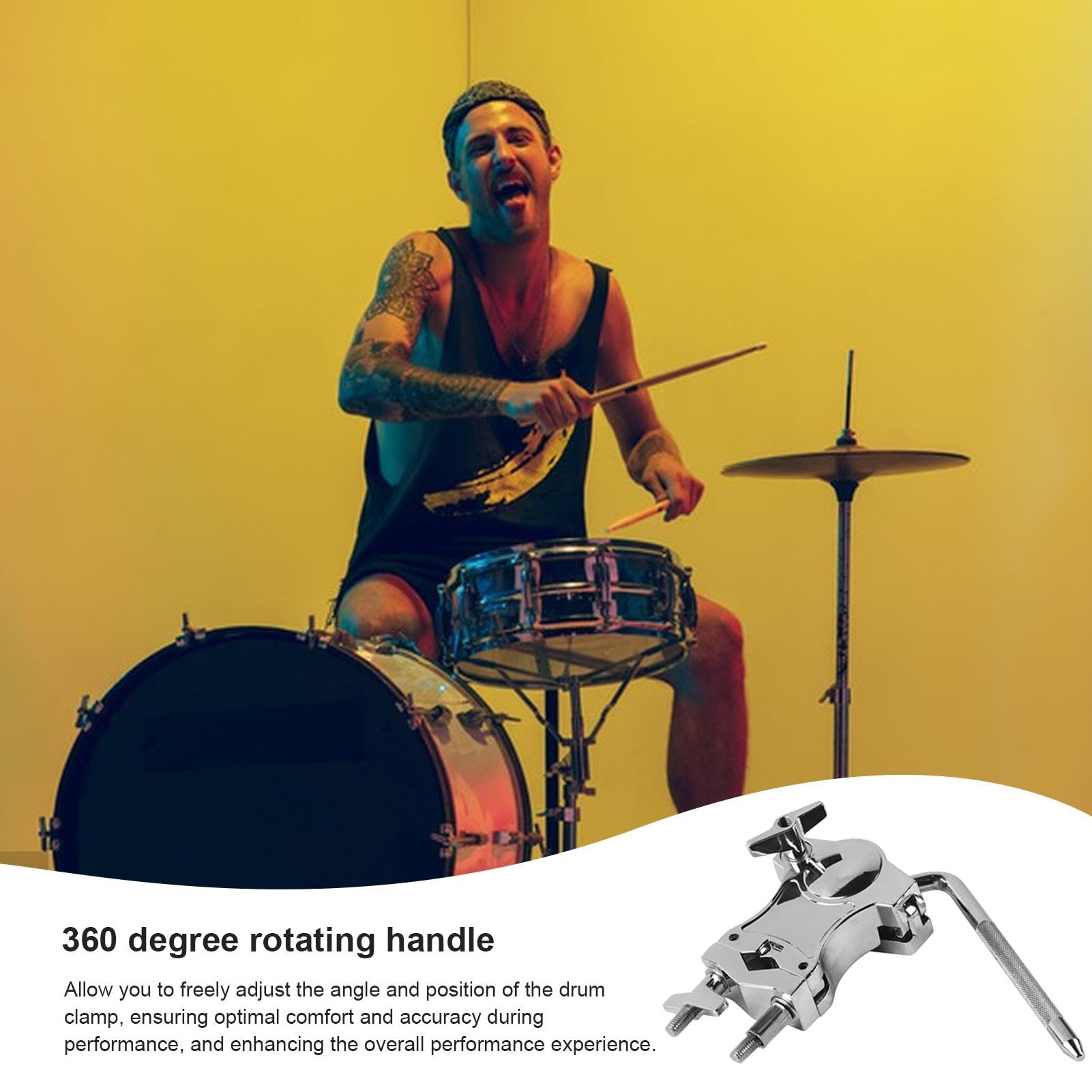 Accesorios de soporte de batería para Bateria – Soporte Tom de aleación de zinc – Estante de tambor, accesorio multifunción para instrumentos, mango giratorio de 360 grados