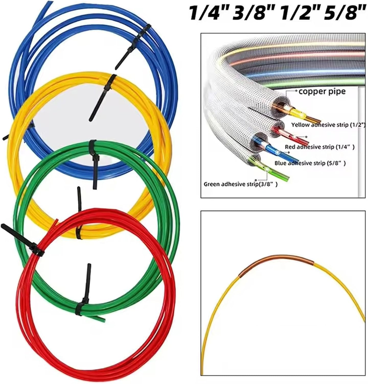 Copper Pipe Bending Strips, Reusable, 4 Sizes, 13.1ft