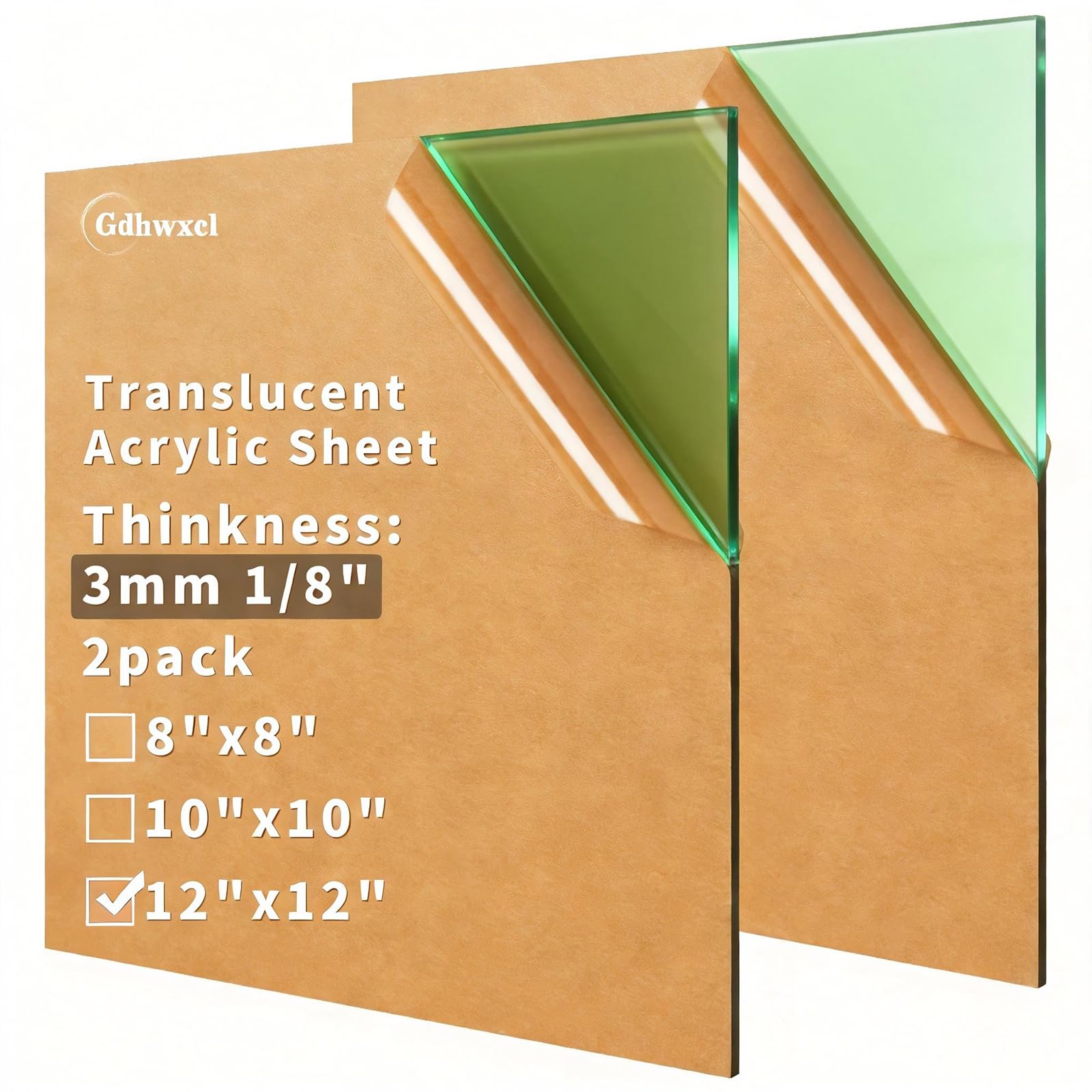 Translucent Acrylic Sheets - 2 Pack for Crafts & DIY -1 Translucent Acrylic Sheets - 2 Pack for Crafts & DIY -1