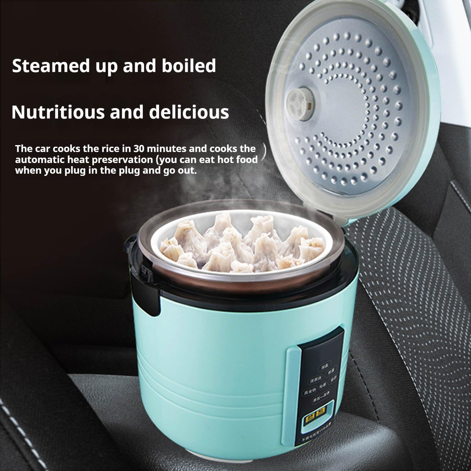 Olla Arrocera para Camion 24v,Portátil Multifuncional Mini Rice Cooker 12 V,para Viajar, Acampar y Hacer picnics,12v/Car,5L