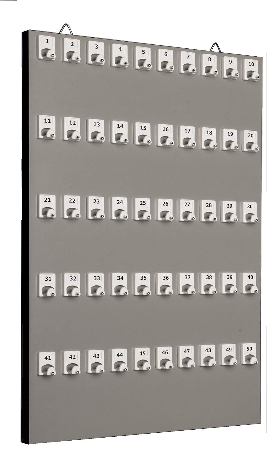 Key Holder #50PGS with 50 Numbered Hooks and (50 Sets of Tags & Rings Included)