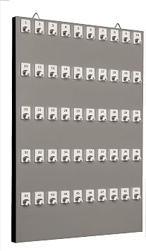 Key Holder #50PGS with 50 Numbered Hooks and 50 Sets of Tags & Rings Included