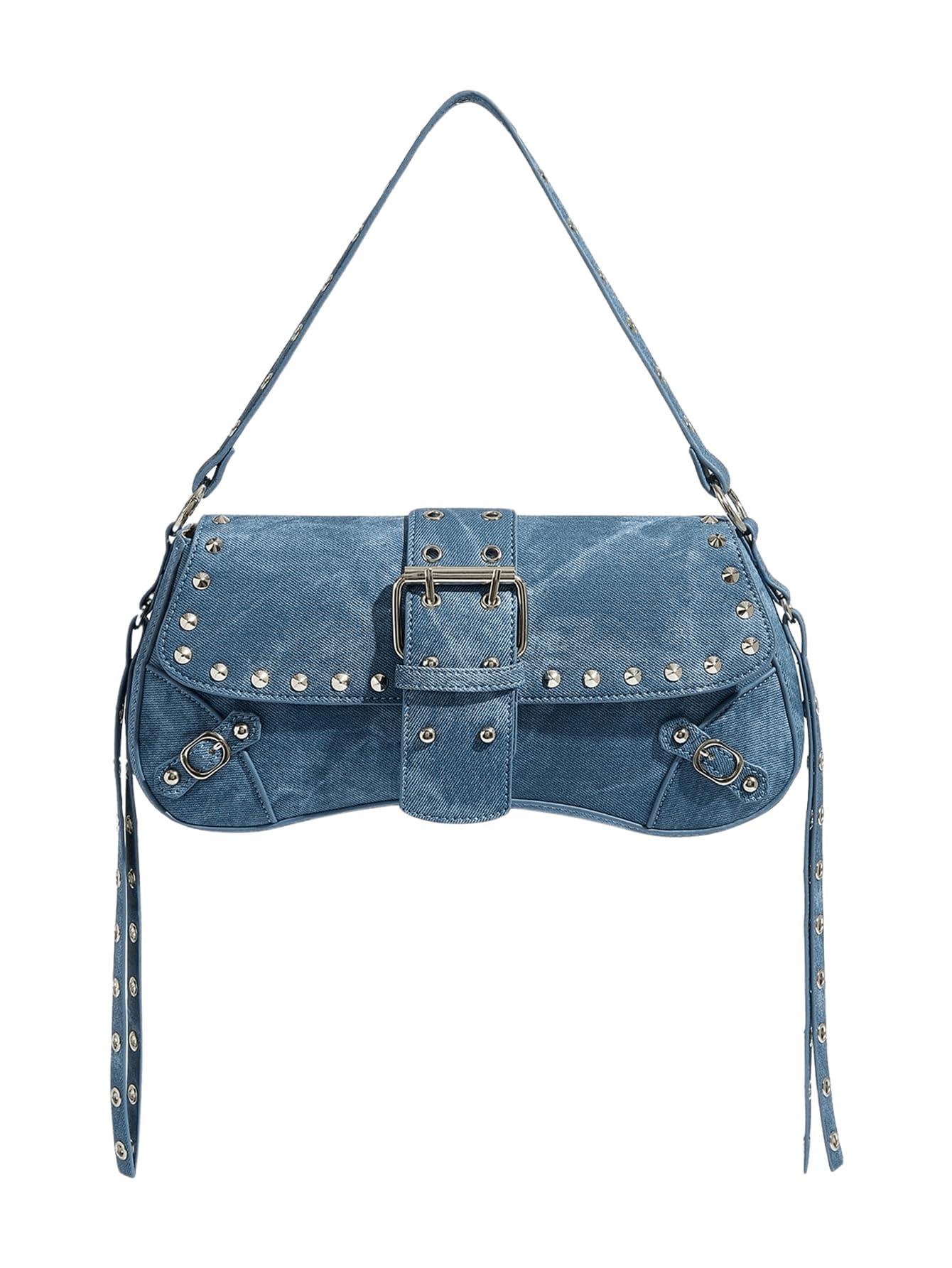 Verdusa Women's Y2K Purse Trendy Goth Studded Punk Leather Shoulder Bag 2000s Purse