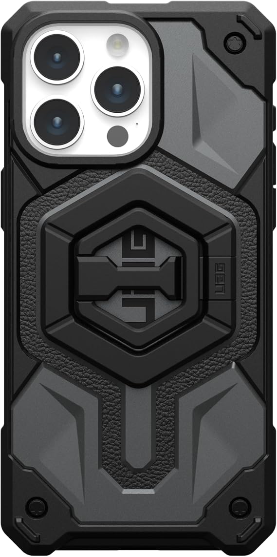 URBAN ARMOR GEAR UAG Magnetic Phone Ring Stand Compatible with MagSafe Magnet, Removable Metal Finger Ring Grip & 360 Rotation Adjustable Kickstand for iPhone 17, Galaxy S26, Black/Black
