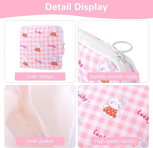 Miniatura 5 de Andibro Bonita bolsa de almacenamiento de servilletas sanitarias, 2 bolsas reutilizables para el período, bolsa portátil para taza menstrual,