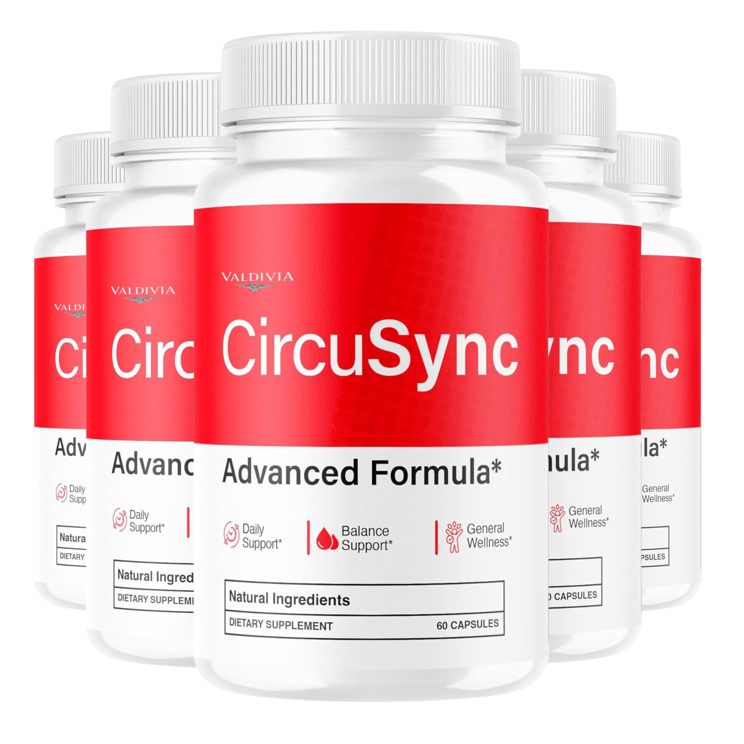 (5 Pack) Circusync Capsules - Official Circu Sync Advanced Blood Health Support Supplement - Maximum Strength, Natural Vitamins Formula for Overall Health & Wellness, 300 Capsules