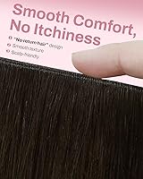 Vista 43 de Moresoo - Extensiones de cabello humano Remy lacio sin costuras con pinzas y trama, de poliuretano, cabeza completa, color castaño claro