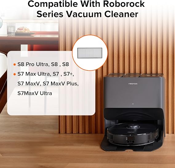 Roborock Washable Filter for Roborock S8 Pro Ultra / S8+ / S8 / S7 Max Ultra / S7 / S7+ / S7 MaxV / S7 MaxV Plus / S7MaxV Ultra Robot Vacuum Cleaners (2Pcs White)