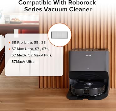 Roborock Washable Filter for Roborock S8 Pro Ultra / S8+ / S8 / S7 Max Ultra / S7 / S7+ / S7 MaxV / S7 MaxV Plus / S7MaxV Ultra Robot Vacuum Cleaners (2Pcs White)