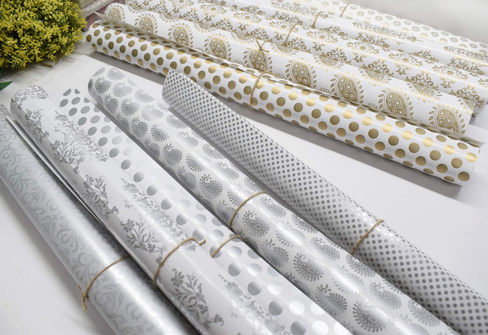 Asian Hobby Crafts Premium Golden & Silver Gift Wrapping Paper (10 Sheets) – Decorative Gift Wrap Sheets for Party Events, Return Gifts, Any Occasions, Craft Projects, DIY Packaging & Creative Gift Packing 3