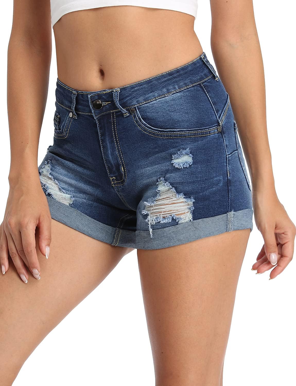 MODARANI Denim Shorts for Women Distressed Jean Shorts Ripped Summer Hot Short - Image 3