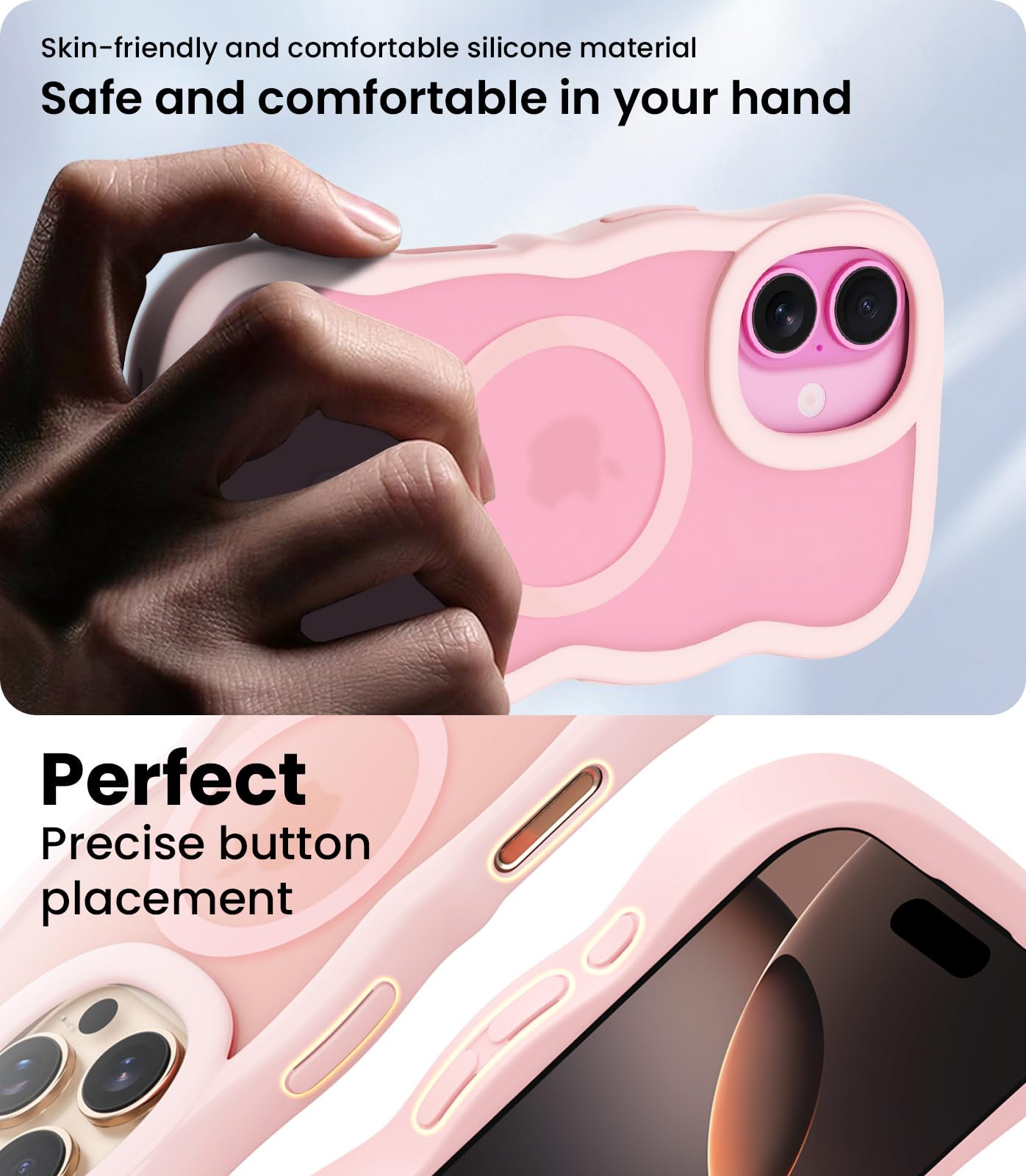 Custodia Magnetica Kukiwhy Per IPhone 12 Pro Max 6,7'' – Opaca Traslucida Rosa, Compatibile MagSafe, Antiurto Con Bordi Rialzati - 4