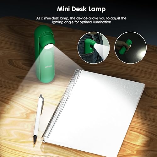 Miniatura 5 de Mini ventilador de mano portátil 4 en 1, ventilador de viaje plegable personal, ventilador de mano de bolsillo para pestañas faciales, ventilador