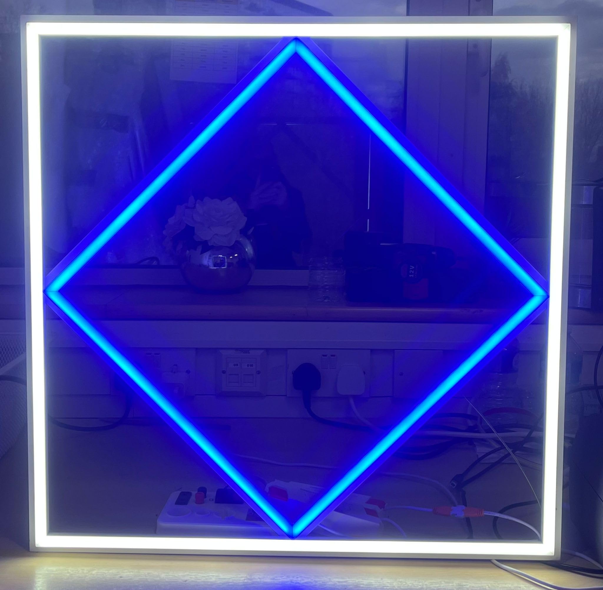 Brightex 72W LED Panel Light 600x600mm Ultra Slim Diamond Series 7200 Lumens Blue & White Ceiling Light Recessed Square LED Panel for Office, School, Home & Commercial Use Energy Efficient