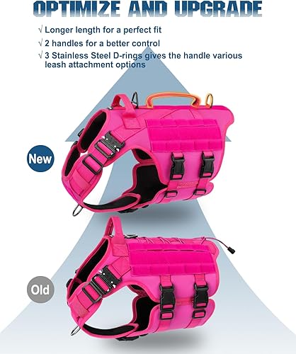 Miniatura 2 de PETNANNY Arnés táctico para perros, chaleco de servicio para perros de razas grandes, panel de gancho y bucle para parches para perros de servicio,