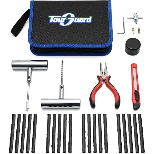 Flat Tire Repair Kit with Plugs 31 Pcs for Car, Motorcycle, ATV, Jeep, Truck, Tractor Flat Tire Puncture Repair