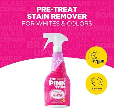 Stardrops - The Pink Stuff - The Miracle Laundry Stain Removing Kit - Oxi Powder Whites - Oxi Colors - Oxi Stain Spray (1 White's Powder, 1 Color's Powder, 1 Stain Remover), 3 Piece Set (PSLWCS)