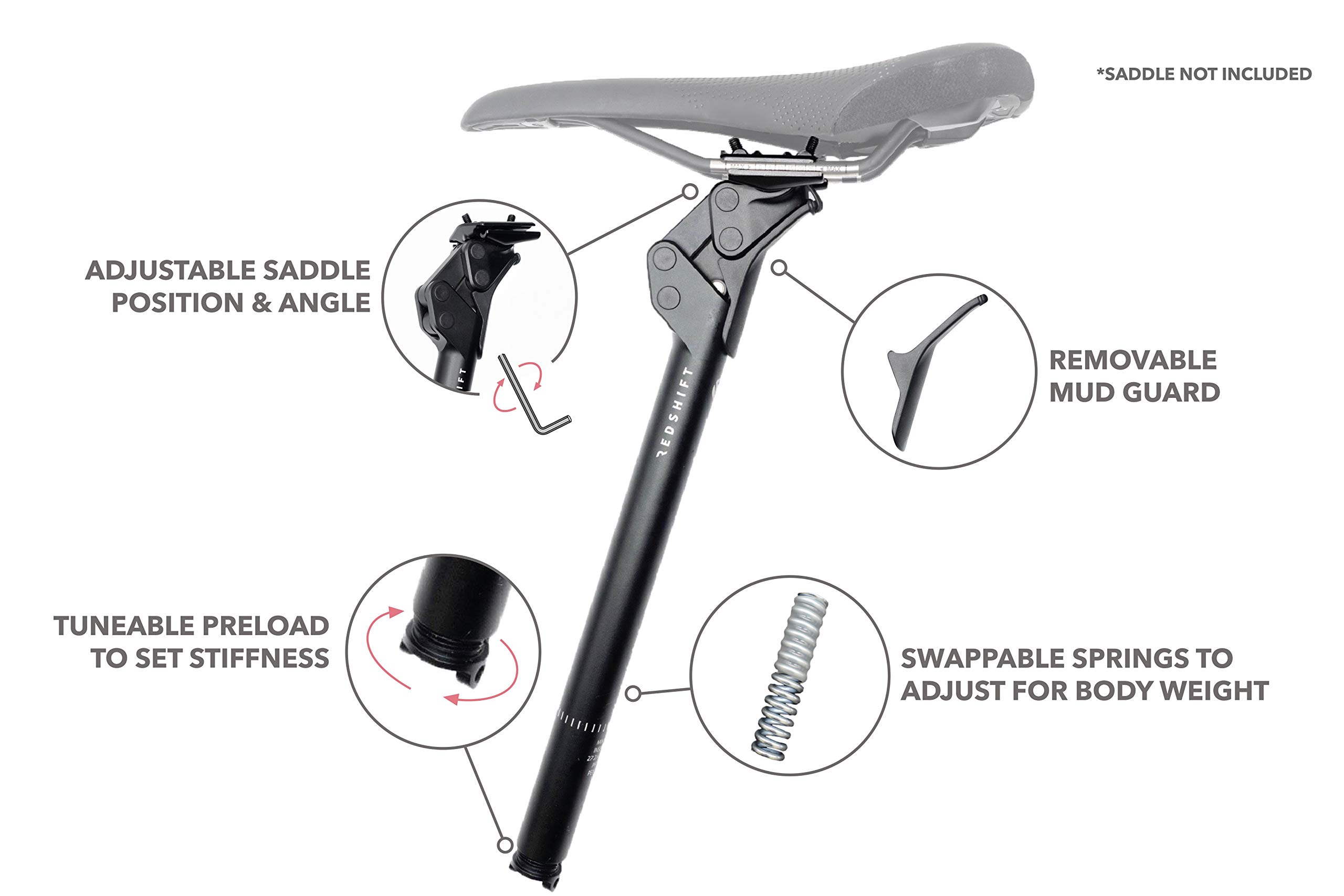 REDSHIFT ShockStop Suspension Seatpost for Bicycles, ShockAbsorber