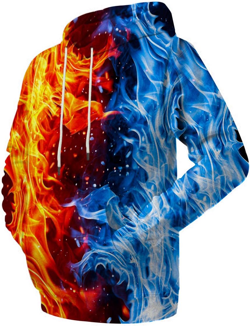Neemanndy Unisex Colorful Graphic Hoodies 3D Print Cool Sweatshirt Cool Design with Pocket for Men and Women