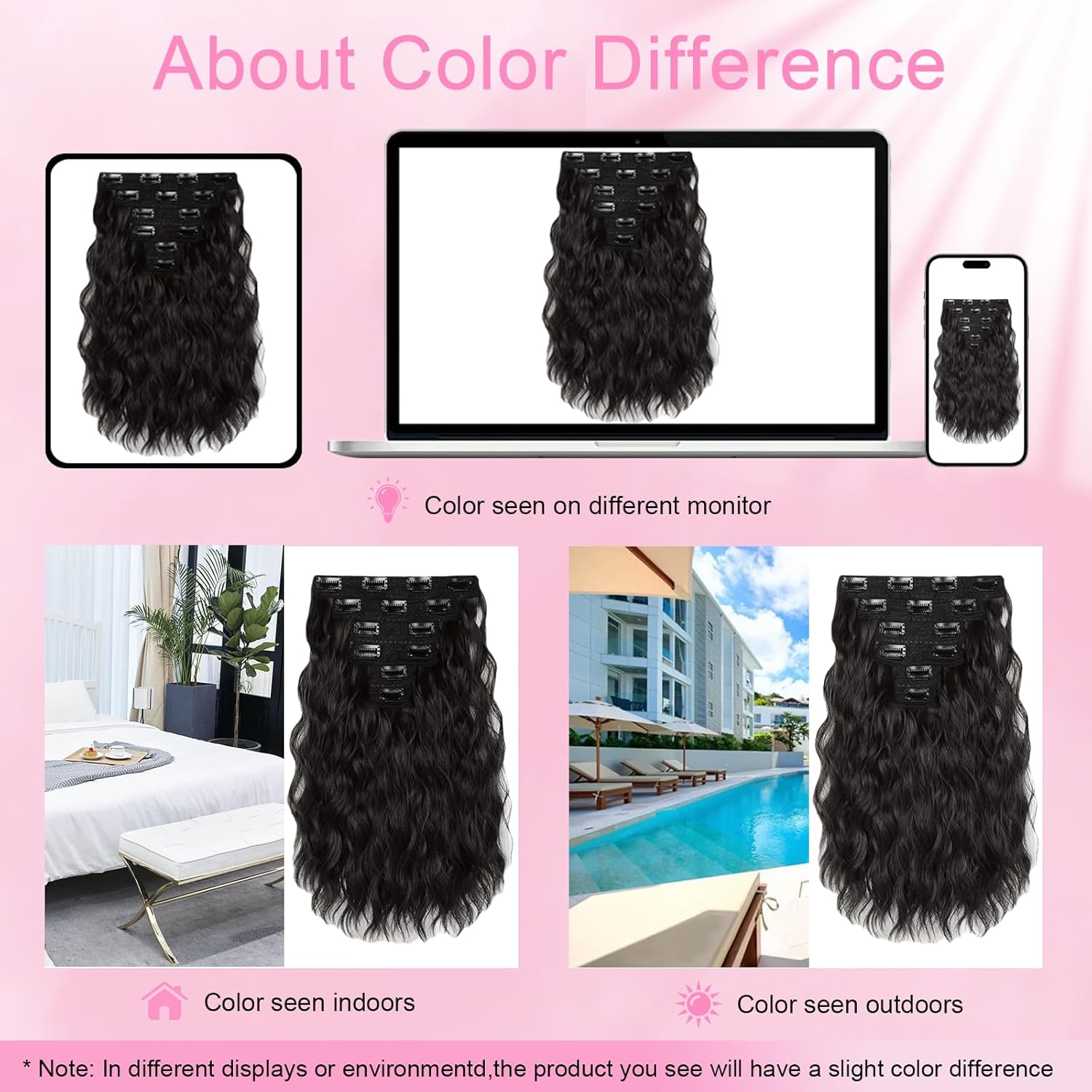 Curly Hair Extensions 6PCS Invisible Weft Curly Hair Extensions Clip ins 12inch Short Curly Wavy Black Brown Hair Pieces Synthesis Natural for Women Daily Use-Black Brown - Image 9