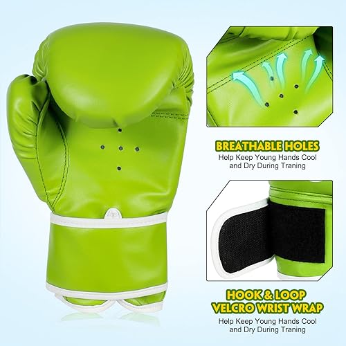 Miniatura 3 de TUXHUI Guantes de boxeo para niños y niñas, jóvenes de 5 a 12 años, guantes de entrenamiento para saco de boxeo, kickboxing, Muay Thai