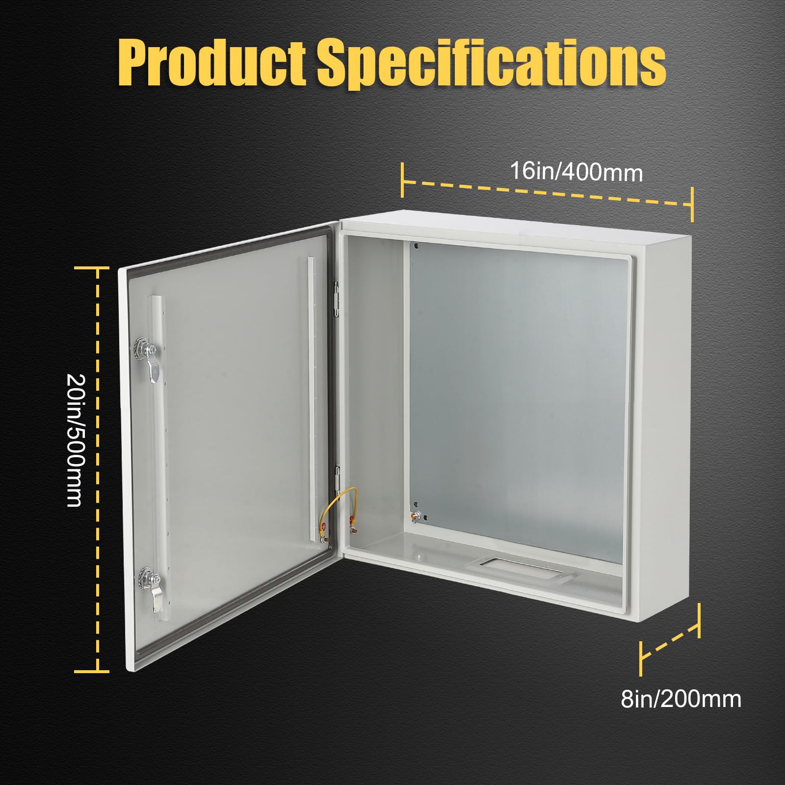 GarveeTech Schaltschrank IP66 50x40x20cm Elektrogehäuse Edelstahl Außen