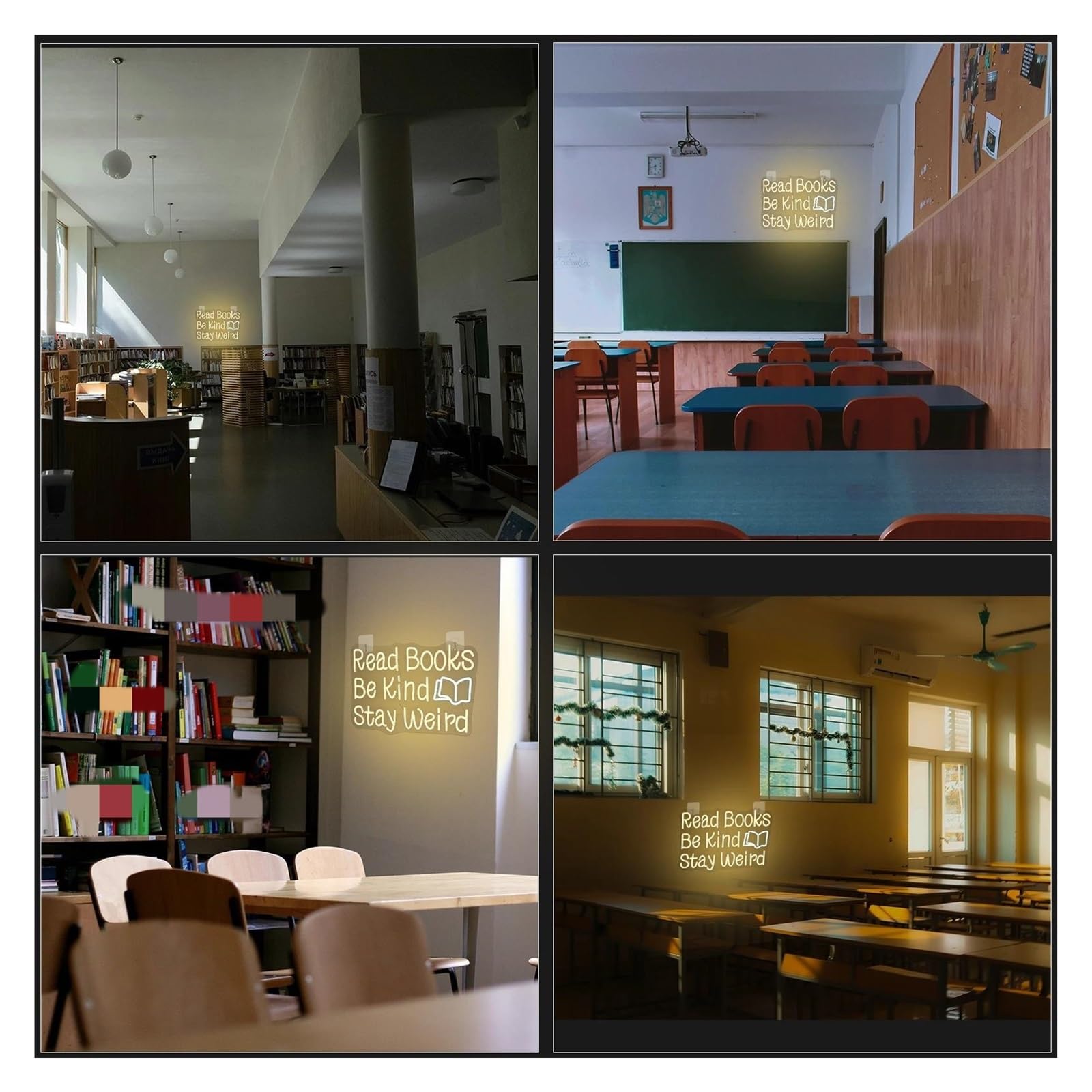Scritta luminosa Insegna Al Neon Read Books Be Kind Stay Weird Per Studenti Bambini Adatta Per Aule Librerie Biblioteche Musei Sala Studio Decorazione Da Parete 42cmx28cm