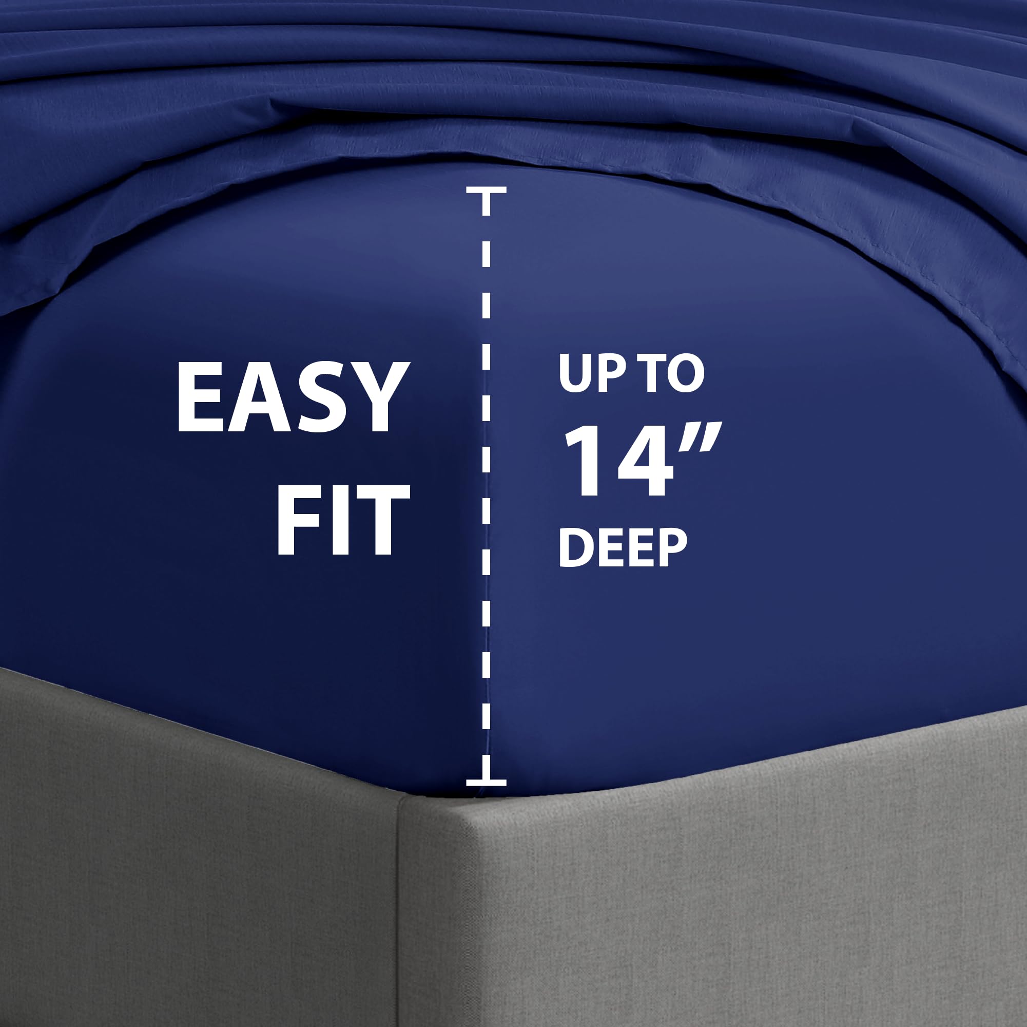 Cathay Home Essentials Ultra Soft Hypoallergenic Wrinkle Resistant Double Brushed Microfiber Bedding Sheet Set, Royal Blue, Twin