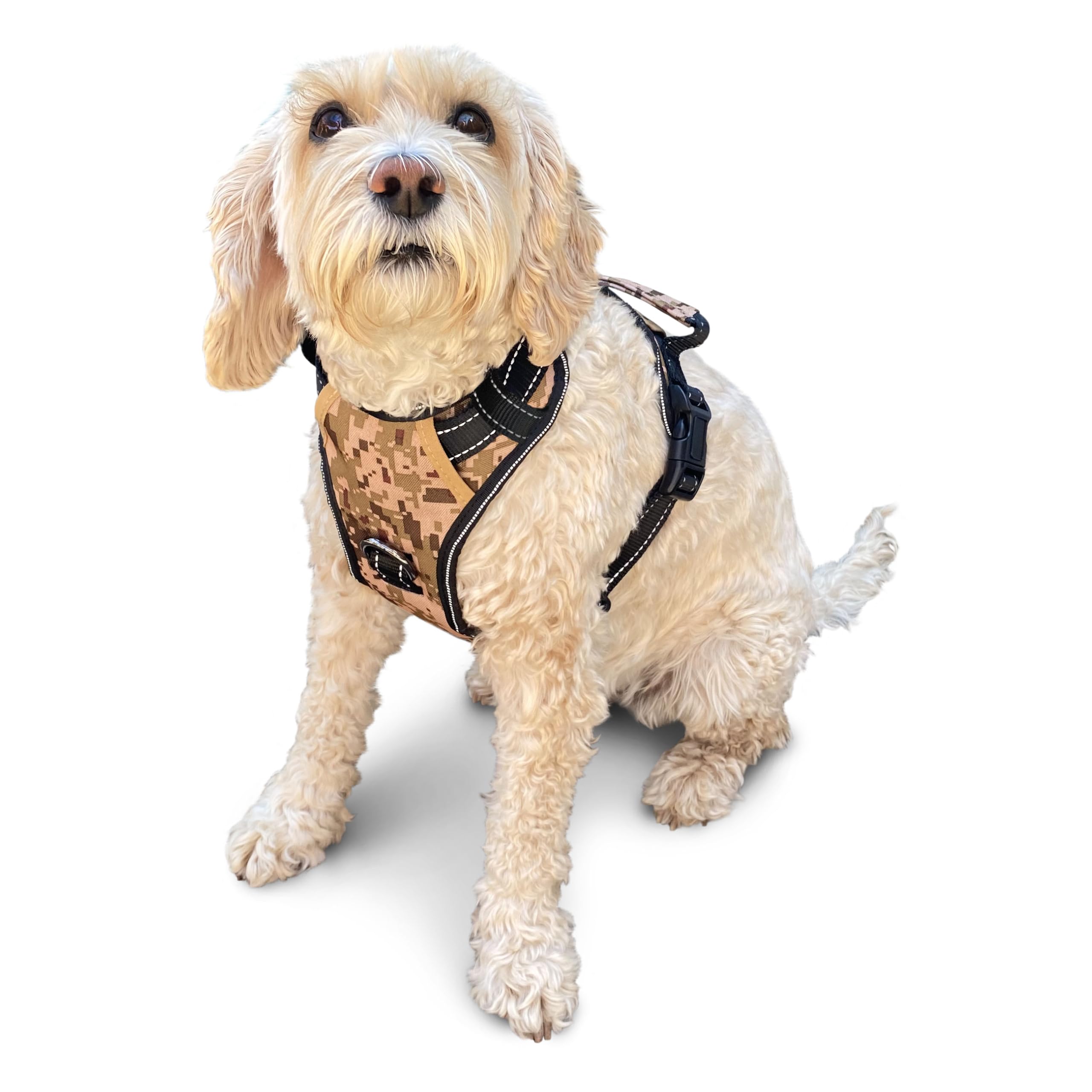 Puwihoe Medium Dog Reflective No Pull Dog Harness with Handle, Camo, M