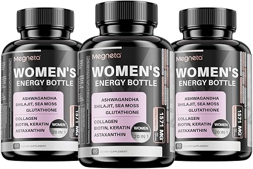 Miniatura 4 de Suplemento Shilajit Ashwagandha de musgo marino para mujeres, aumenta la energía, 60 cápsulas