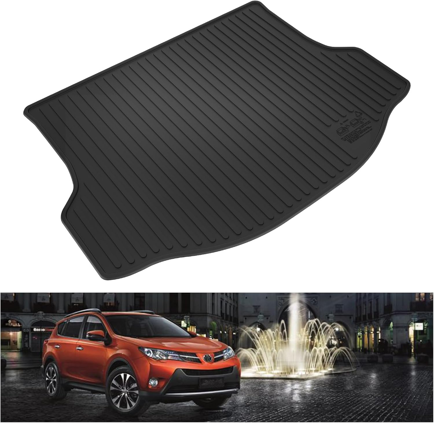 KIWI MASTER Cargo Mat for 2013-2018 Toyota RAV4 (Non-Hybrid), OEM Replacement PT908-42135, Custom Fit All Weather Rear Cargo Liner, Heavy Duty TPE Tray Trunk Mat, Black