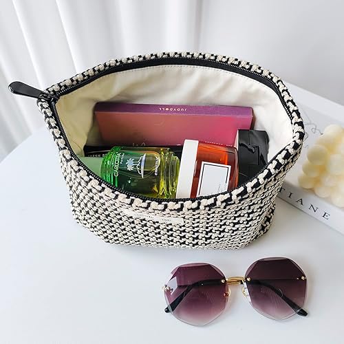 Miniatura 4 de STARDW Bolsas de cosméticos de flores para mujeres y niñas, bolsa de maquillaje de viaje, bolsa de maquillaje de lona de gran capacidad, bolsa