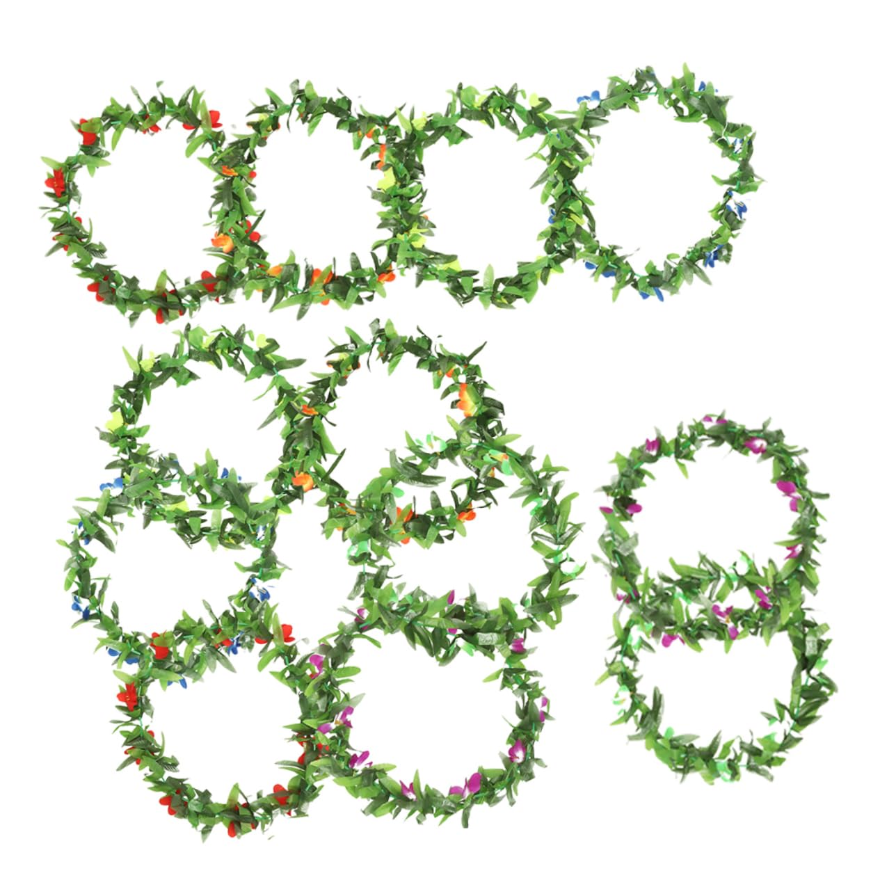 Ipetboom 12pezzi Leis di Fiori Hawaiane Collane Floreali Tropicali Decorazioni per Feste Luau Matrimoni in Spiaggia Feste Estive in Piscina Lauree e Celebrazioni Tema Hawaiano