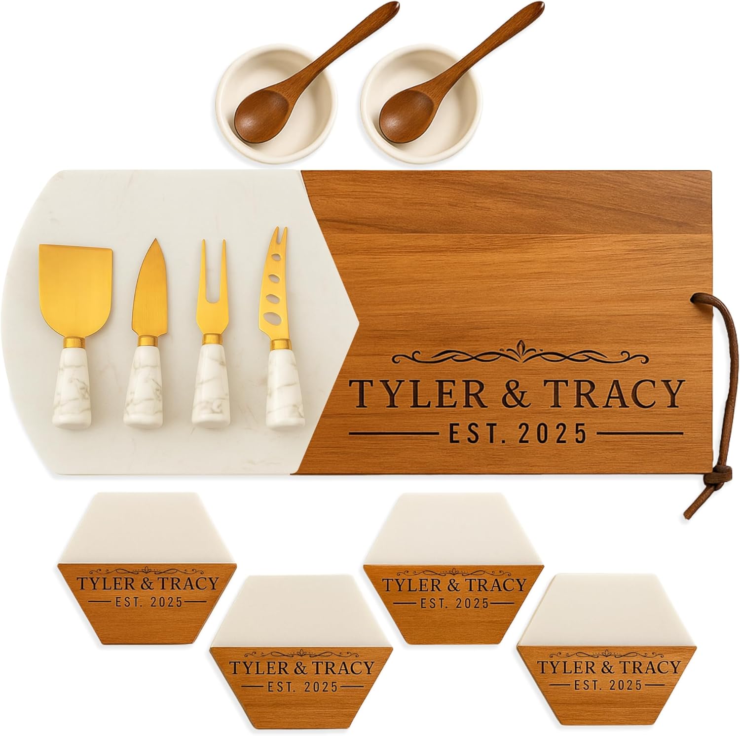 Personalized Charcuterie Board - Custom Large Cheese Boards for Wedding, Anniversary, New Home, Housewarming, Bridal Shower, Birthday, Family, Retirement Gifts, Women, Couples, Engagement Gift for Her