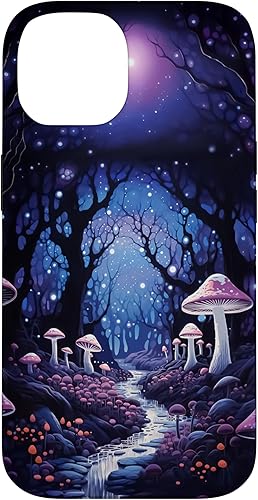 Miniatura 4 de Carcasa estética para iPhone 12 mini con diseño de hongos mágicos y bosque de hadas Goblincore Fairycore